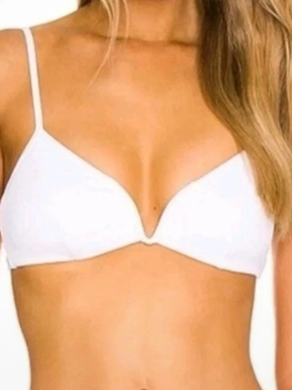 L*Space Ribbed Helena Bikini Top Women's Size XS White Removable Pads Swim